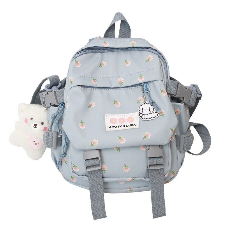 Small Backpack Schoolbag Fashion Nylon Traveling Schoolbag Mini Bags Pink Blue