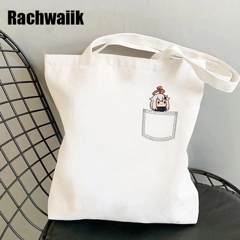 Shopping Bag Graphic Tote Purse Canvas Shoulder Bag Eco Large-capacity Polyester