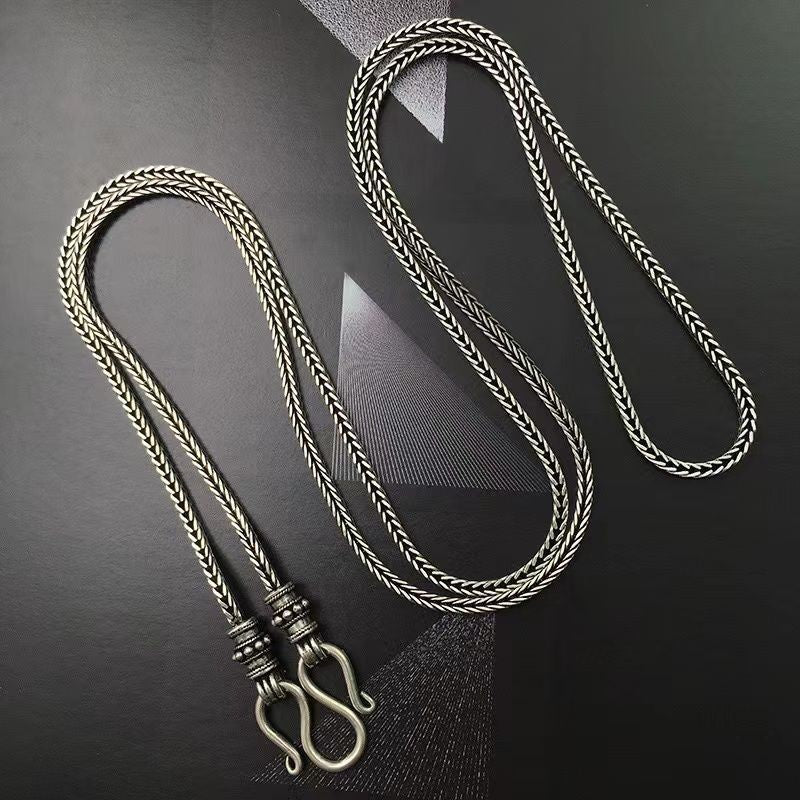 Universal Clasp Chain Necklace 80cm Vintage Unisex Sweater Chain Fashion