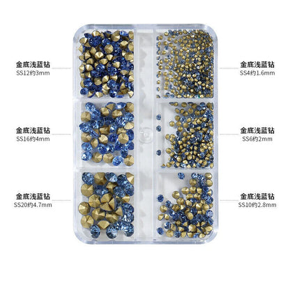 Nail Charms 30Pcs Boxed Luxury Shiny Planet Alloy 3D Art Rhinestones Bling Decor
