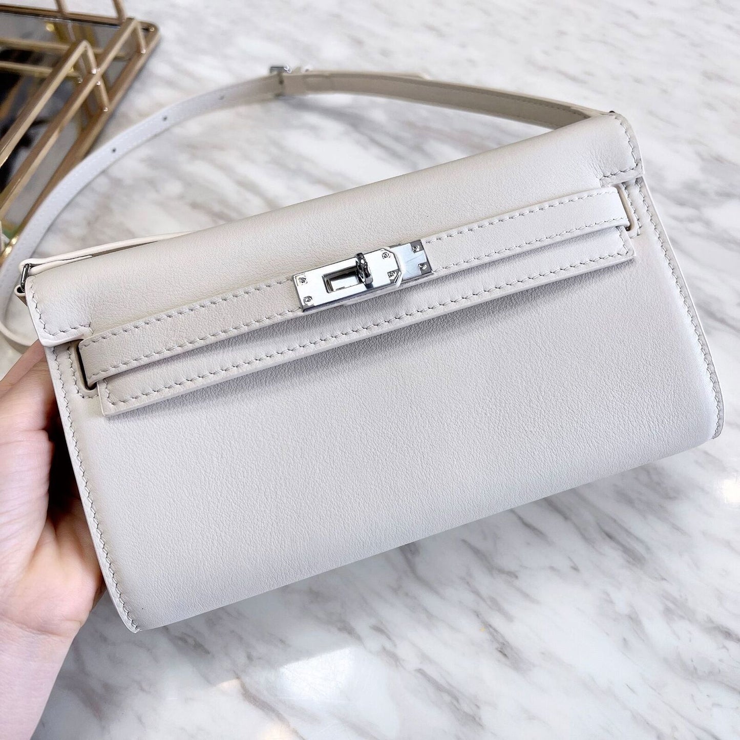 Mini Flap Real Leather Envelope Phone Wallet Shoulder Bag Clutch Crossbody Purse