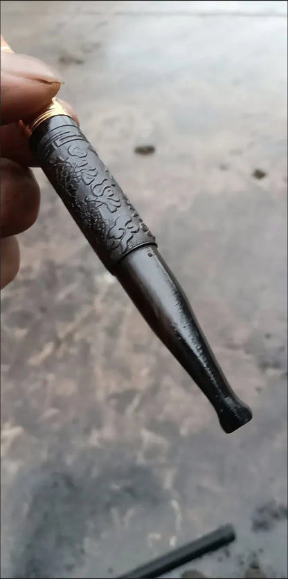 Ebony Wood Cigarette Holder Filter Reusable Detachable Carved Smoking Pipe Tip