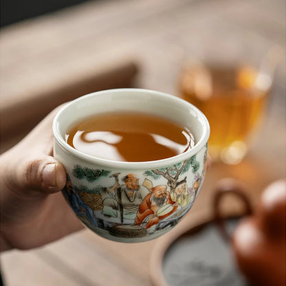 1Pc Chinese Ceramic Tea Cup Handmade Porcelain Teacup Tea Bowl Cup Teaware 120ml