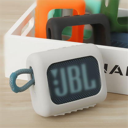 Gray Silicone Case w/ Carabiner Fits For JBL GO3 GO 3 Bluetooth Speaker ww