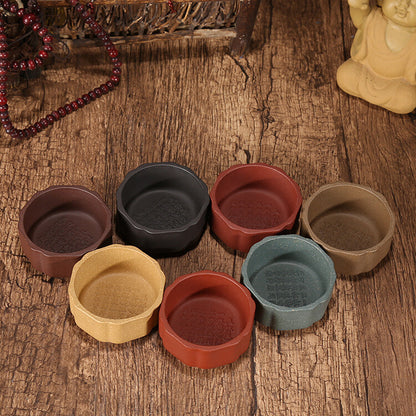 One Tea Cup Handmade Chinese Character Carved Real Yixing Zisha Purple Clay 50ml