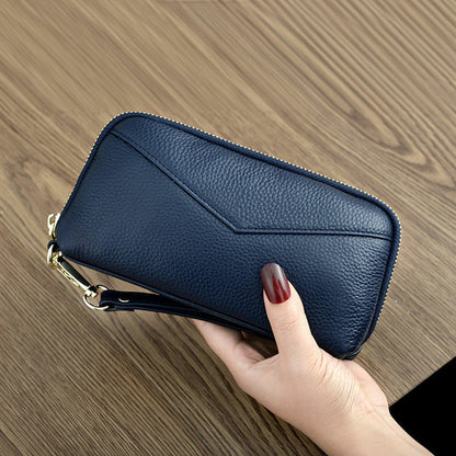 Wallet Genuine Leather Women Bags Purse Wedding Banquet Clutch Bag Solid