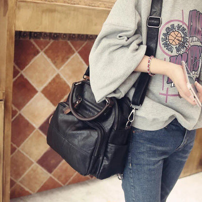 Synthetic Leather Shoulder Bag Casual Handbags Messenger Purse Travelling Pack