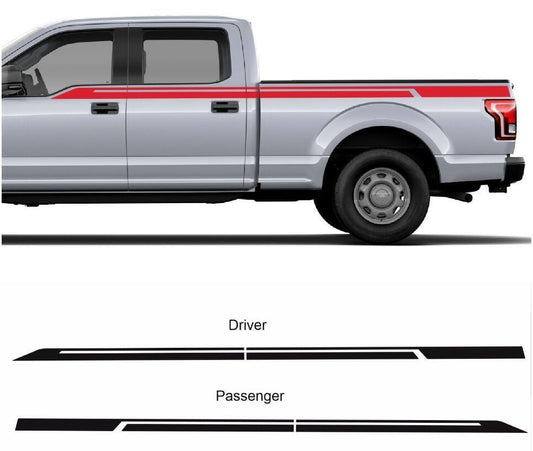 2PCS Vinyl Side Sticker Graphics Decal For All Car Models Waist Line Stripe