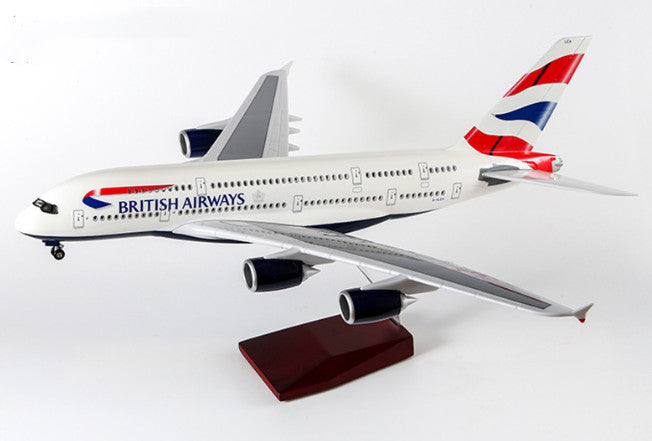 1:160 46CM BRITISH AIRWAYS AIRBUS A380 Passenger Plane Landing Gear Resin Model