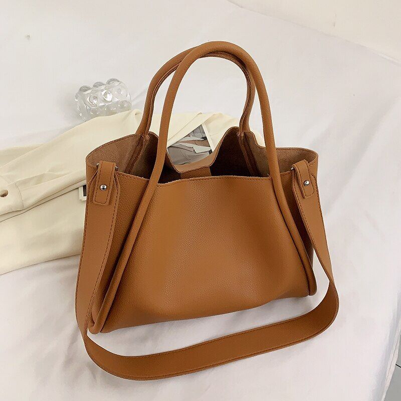 2piece/set Pu Leather Women's Handbags Ladies Tote Women Shoulder Crossbody Bag