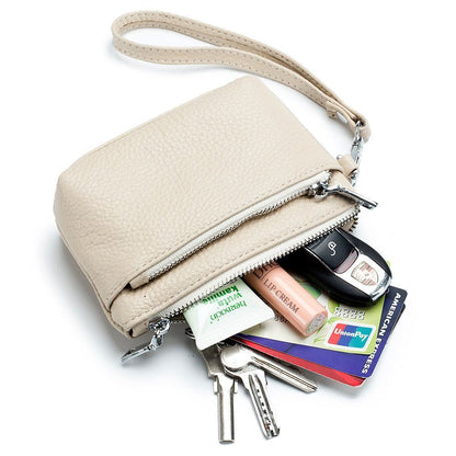 Genuine Leather Belt Handbag Purse Wallet Versatile Cowhide Bag 14*9*4.5 CM 1PC