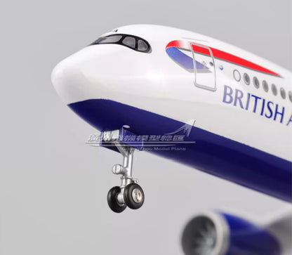 47CM 1:142 BRITISH AIRWAYS AIRBUS A350 Airplane Landing Gears Resin Plane Model