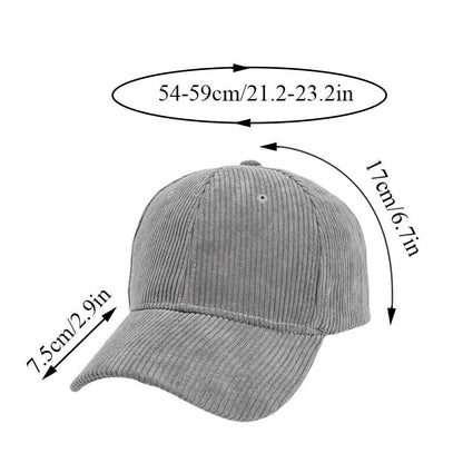 Unisex Corduroy Baseball Cap Snapback Hat Trucker Hat Peaked Cap Adjustable*US
