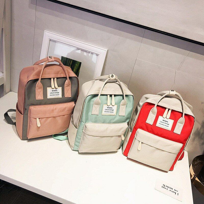 Teenagers School Bag Girl's Campus Canvas Backpack College Women Laptop Rucksack