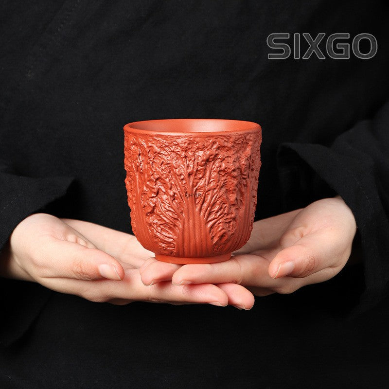 155ml Purple Clay Hundred Wealth Master Cup Kung Fu Tea Cup Single Tasting Cup