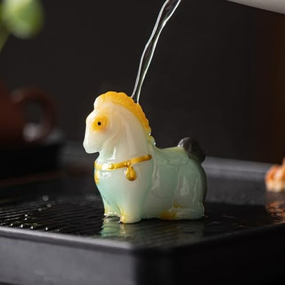 Resin Chinese Color Change Horse Tea Pet 7.7cm 3in Kung Fu Tea Tray Tea Ceremony