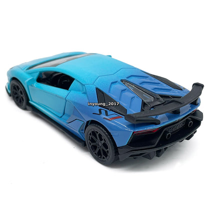 1/36 Lamborghini Aventador SVJ Model Car Diecast Toy Cars Metal Vehicle Blue