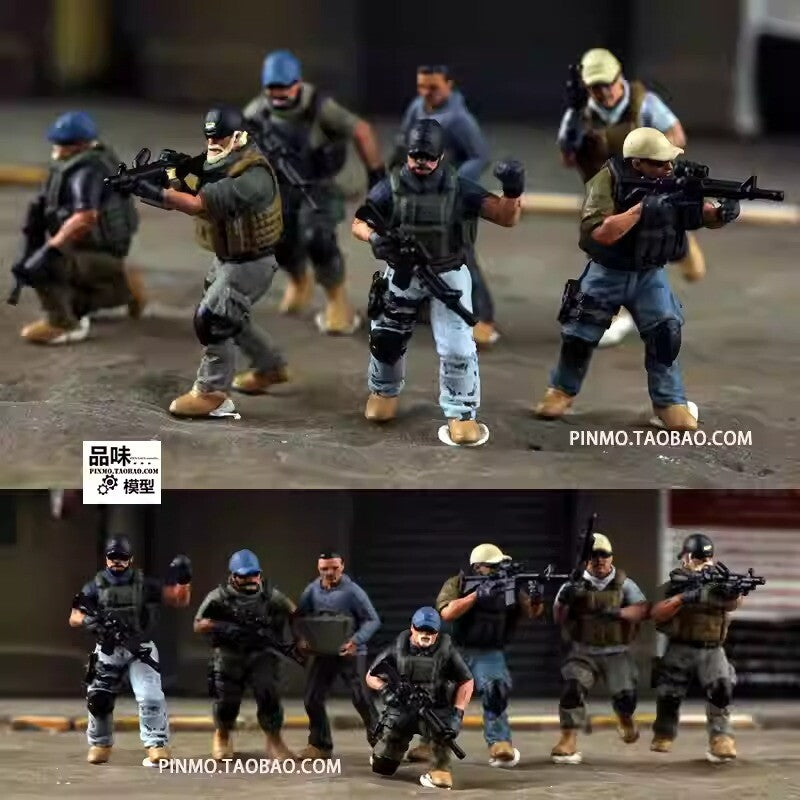 1/72 Modern Mercenary Bodyguard 7 Soldier Model