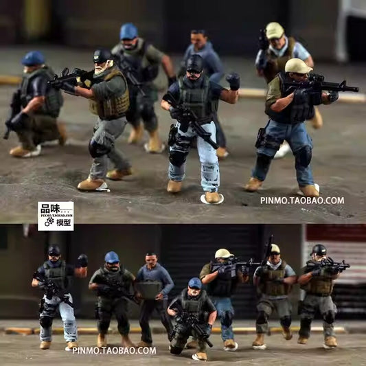 1/72 Modern Mercenary Bodyguard 7 Soldier Model