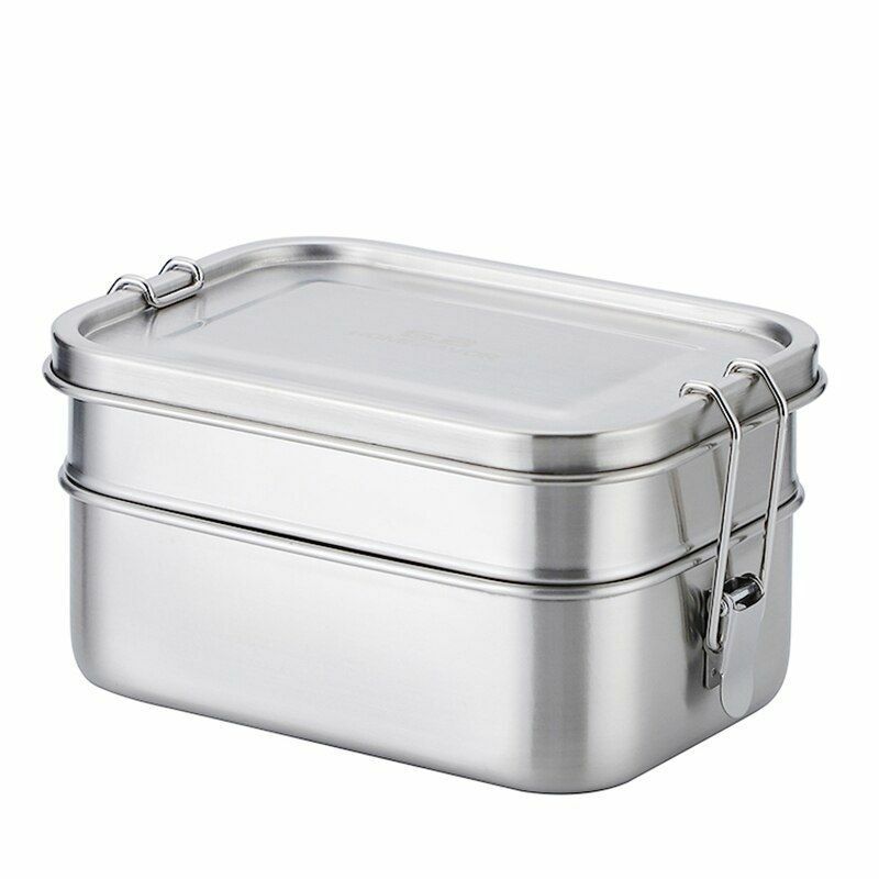 Lunch Container Stainless Steel Food Snack Storage Boxes Eco-friendly Rectangle