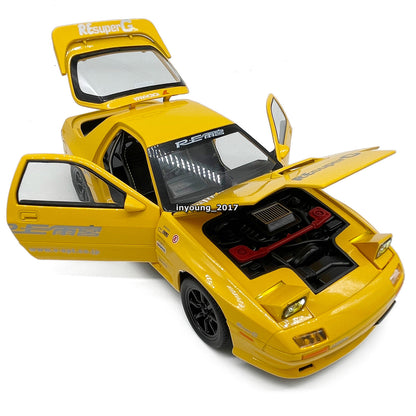 1/24 Mazda RX-7 FC3S Model Car Diecast Toy Cars Boys Toys for Kids Gifts Yellow