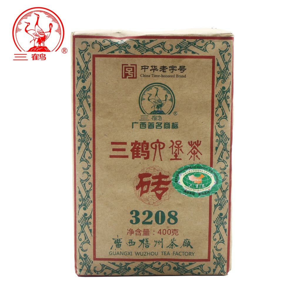 Three Cranes Sanhe Liu Pao Tea 3208 Golden Flower Dark Tea China Tea 400g