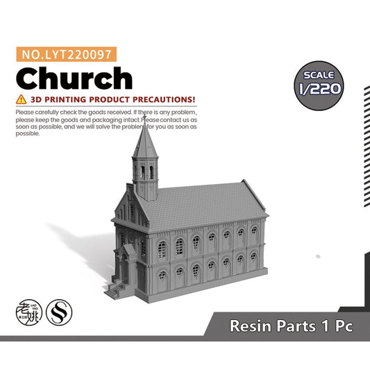 Yao's Studio LYT220097 1/220 Church For Model Railroads Display