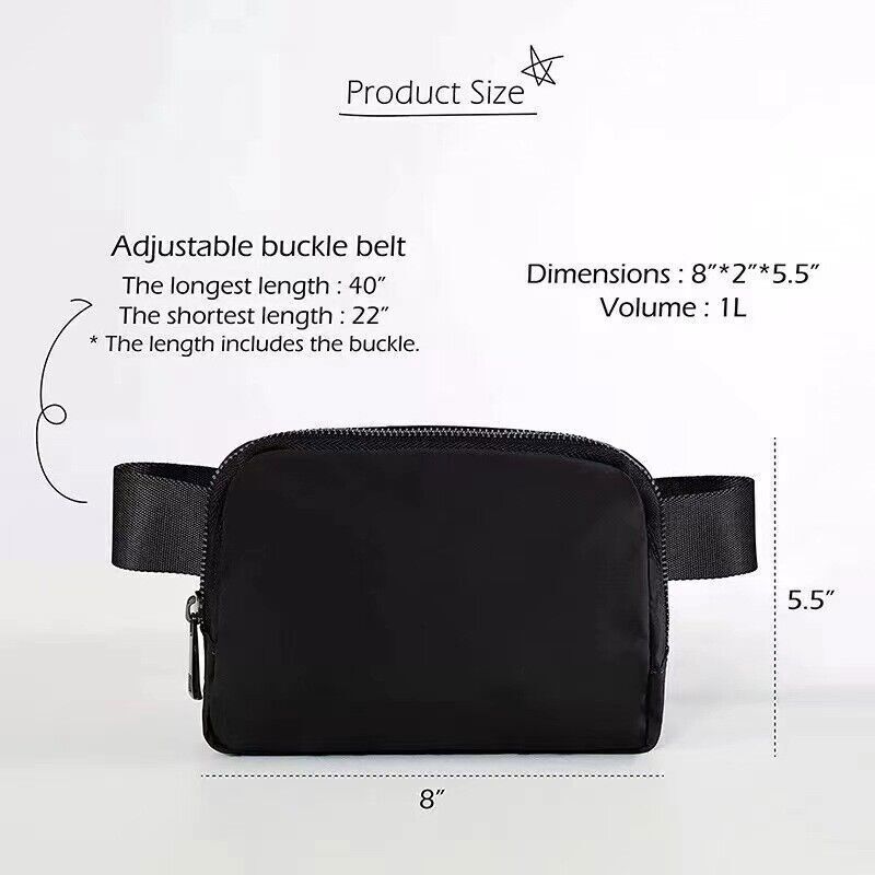 Men Women Fanny Pack Belt Waist Bag Cross Body Sling Shoulder Travel Sport Pouch