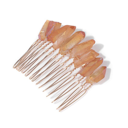 Women Hair Combs Irregular Healing Crystal For Bride Hairpin Wedding Accessories