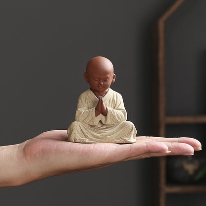 China Tea Pet Monk Statue Table Decoration Yixing Zisha Purple Clay Tea Play New