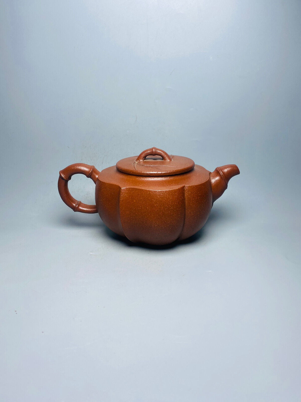 Chinese Yixing Zisha Clay Handmade Exquisite Teapot （六棱竹节 底款：汪寅春)