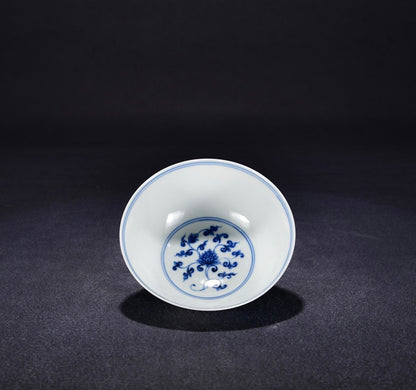 Chinese Blue&white Porcelain Hand Painted Exquisite Dragon Pattern Bowl 30146