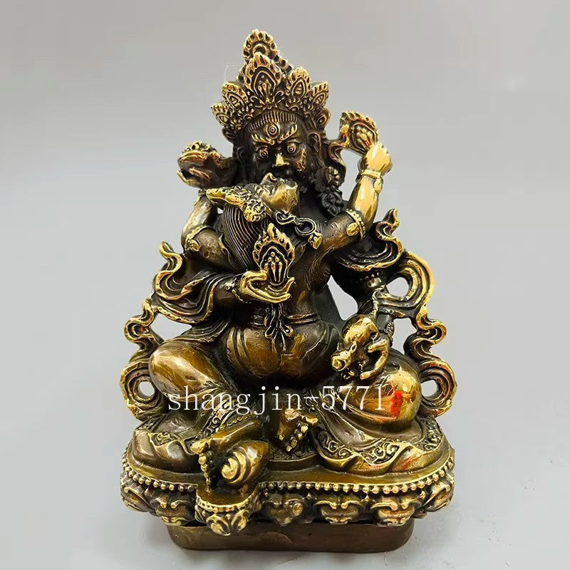6" Brass Make Love Buddha Statue SexLover Sculpture Happy Mandkesvara Yab-Yum