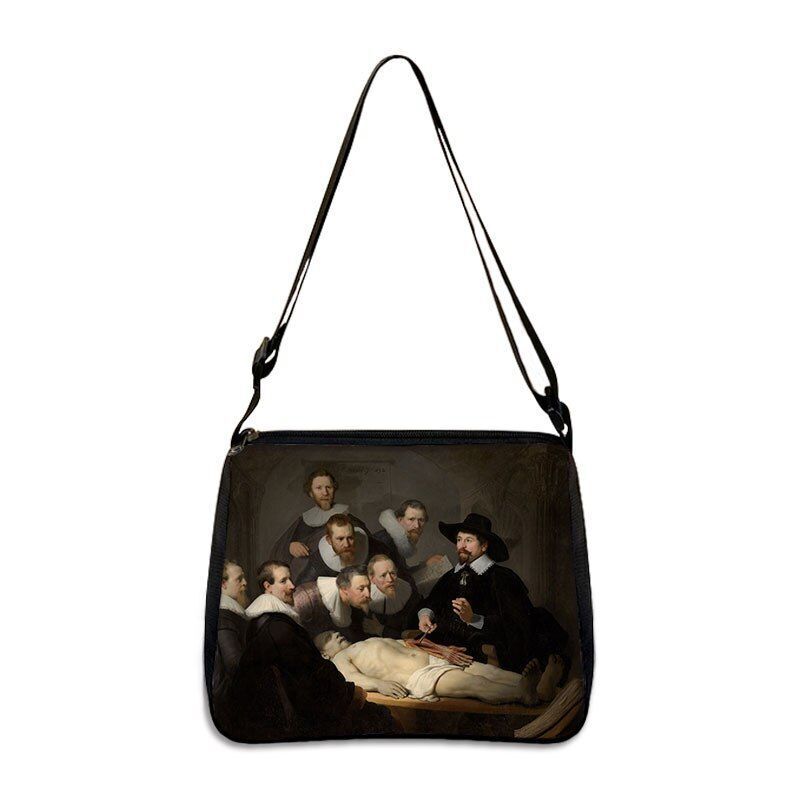 Famous Paintings Handbag Women Shoulder Bags Shopping Bag Canvas Pouch Zipper