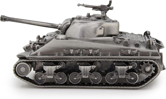 1:72 M4 Sherman Medium Tank Model Full Metal with Bamboo Gift Box Silver Color