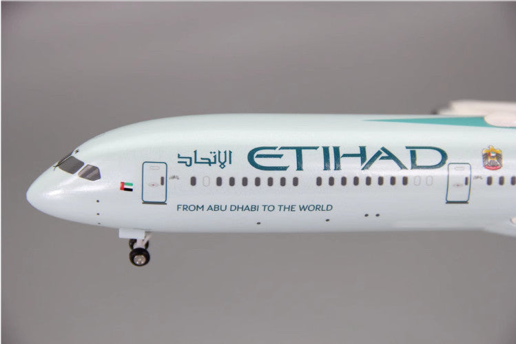 1:200 32CM RISESOON ETIHAD BOEING 787-10 Passenger Airplane ABS Plastic Model