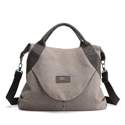 Ladies Canvas Tote Bag Multi Pockets Shoulder Bags Women Travel Detachable