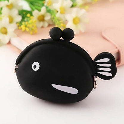 Coin Purse Cartoon Fish Animal Pouch Women Girls Small Wallet Soft Silicone Bag