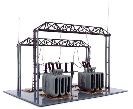 1/87 Train Railroad Accessories Substation Transformer Scene Model Uncolored