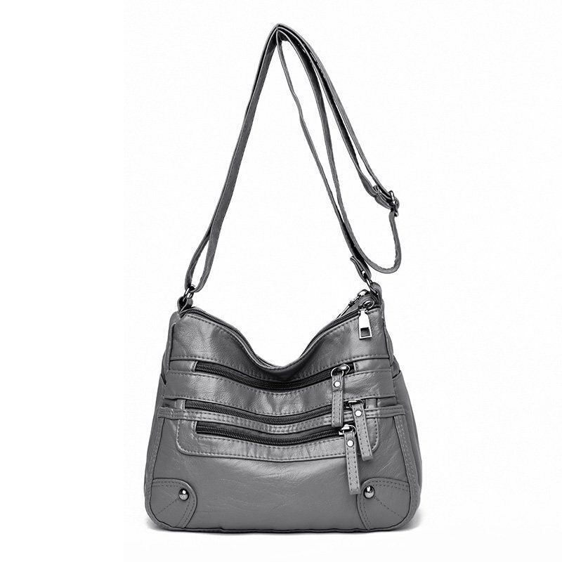 High Quality Soft Leather Shoulder Bags Multi-Layer Crossbody Bag Handbag Purse