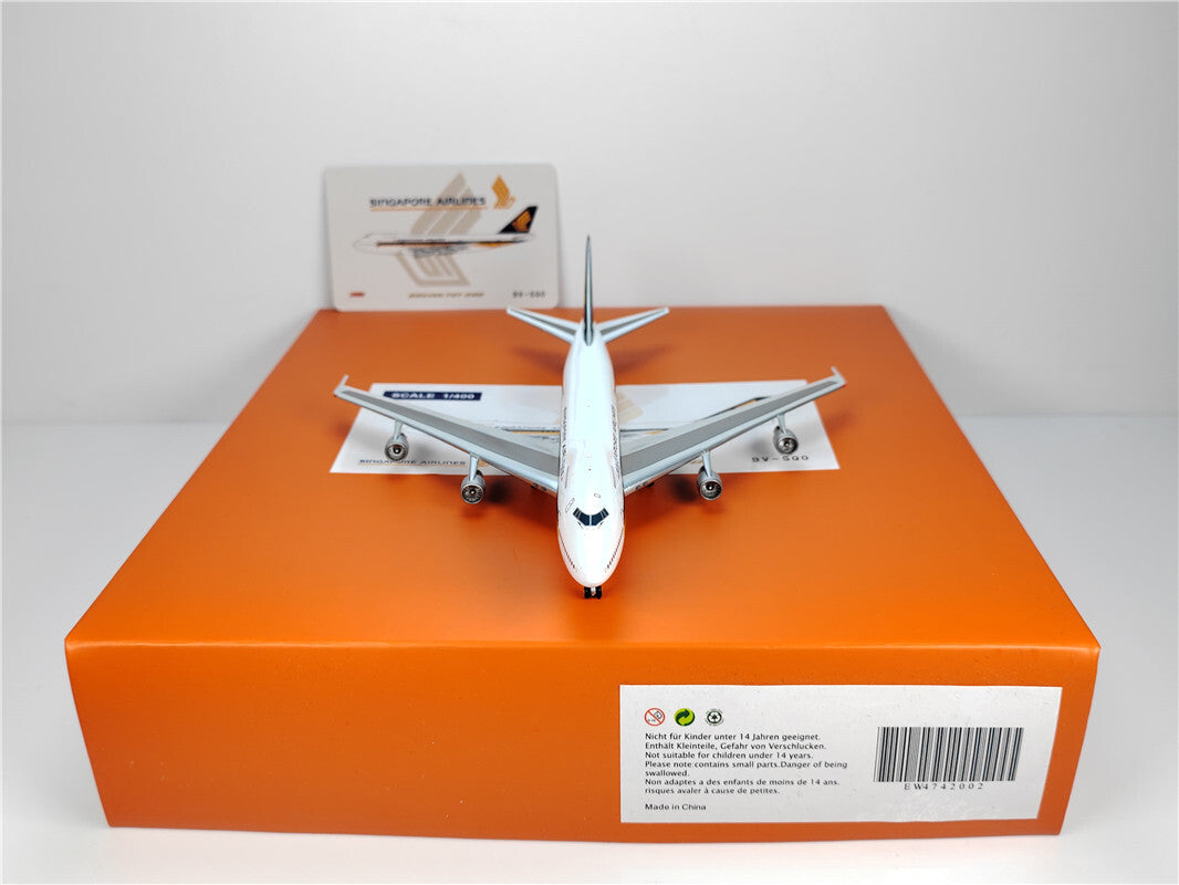 1:400 JC Wings SINGAPORE AIRLINES BOEING B747-200 Airplane Diecast Model