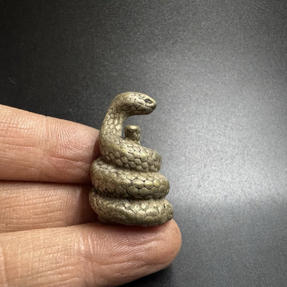 White Brass Mini Snake Incense Holder Cobra Incense Burner Lucky Decor