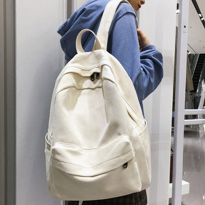 School Backpack Women Cotton Canvas School Bag Girl Backpacks Ladies