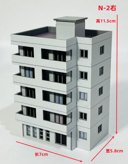 1/150 Building Model Railroad High Rise Office House Diorama Scene Display Model