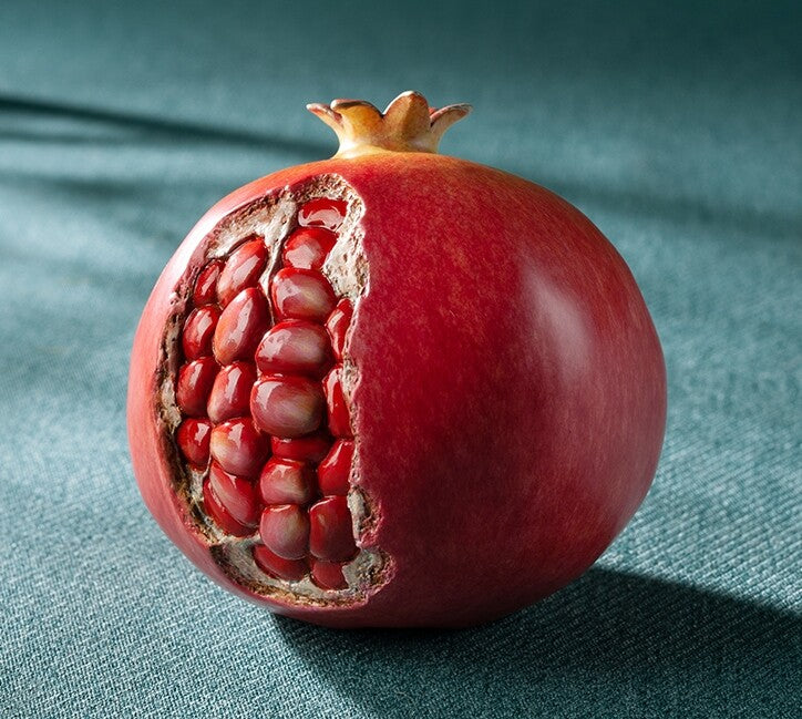 Brass Color Pomegranate Statue Paperweight Chinese Calligraphy Fruit Table Decor