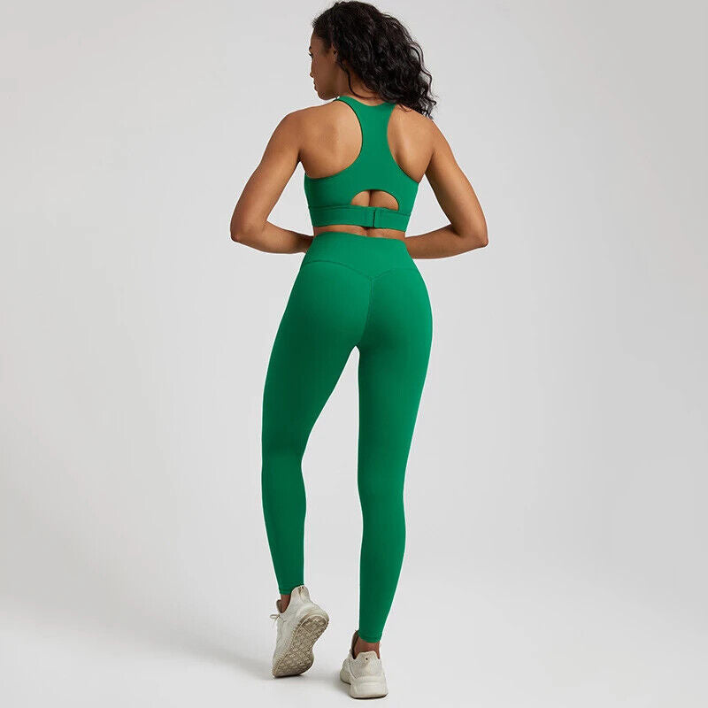 Yoga Set Women Gym Set Clothes 2pcs Running Suit Sports Leggings Pant Sportswear