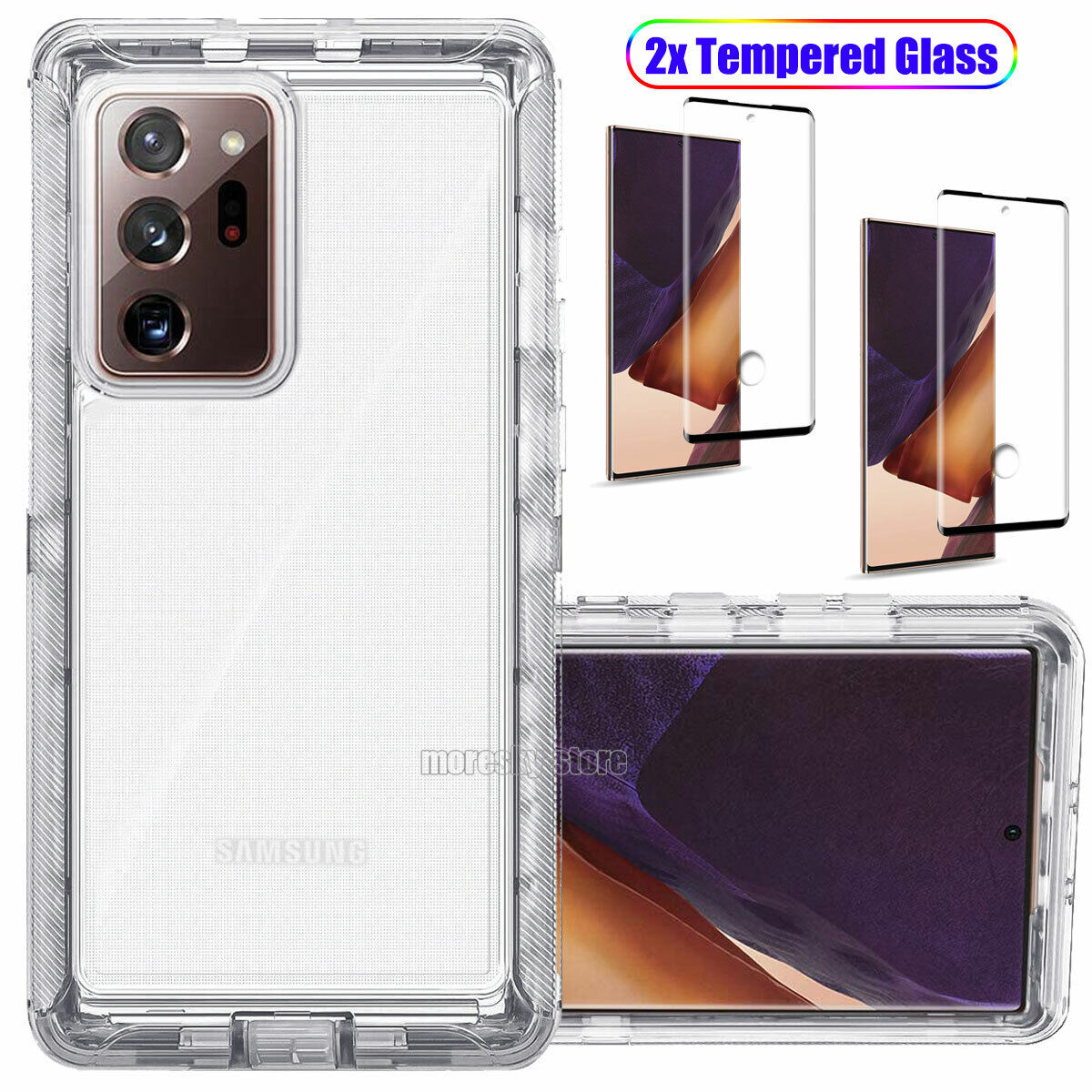 Samsung Galaxy Note20 Ultra 5G Luxury Clear Case Tempered Glass Screen Protector