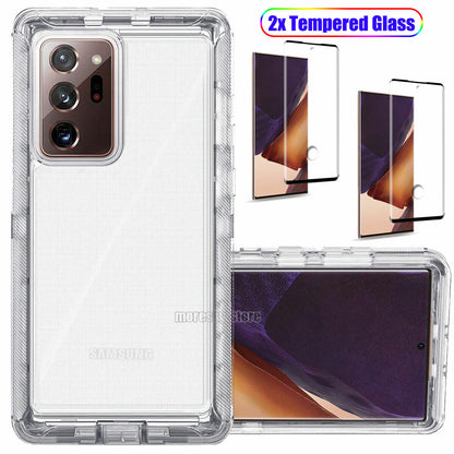 Samsung Galaxy Note20 Ultra 5G Luxury Clear Case Tempered Glass Screen Protector
