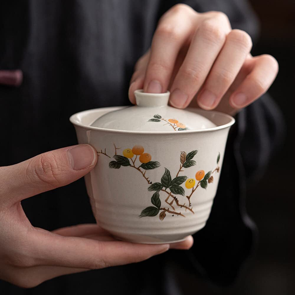 166ml Chinese Ceramic Gaiwan Hand Painted Kung Fu Tea Set Tea Bowl Cup Tea