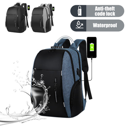 Men Backpack USB Charging Waterproof Laptop Shoulder Bag Travel School Rucksack